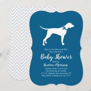 Invitation Pointer Dog Baby shower Boy Blue