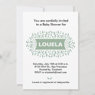 Invitation points et baby shower feuille
