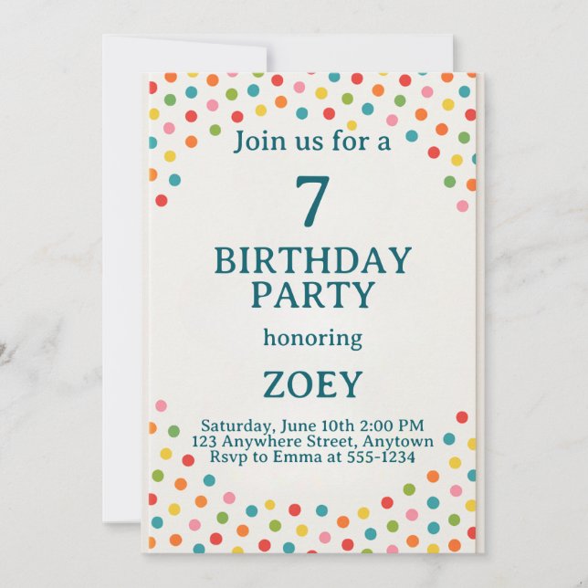 Invitation Points Fête d'anniversaire  (Devant)