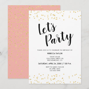 Invitation Points Foil Rose Or Blush Anniversaire
