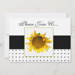 Invitation Points noirs et blancs du Mariage de tournesol 2