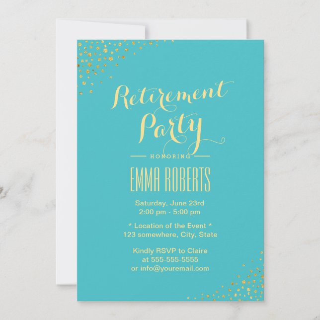 Invitation Points Or Modernes du Parti de la retraite Turquoi (Devant)
