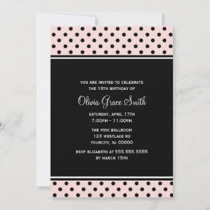 Invitation Points roses chic