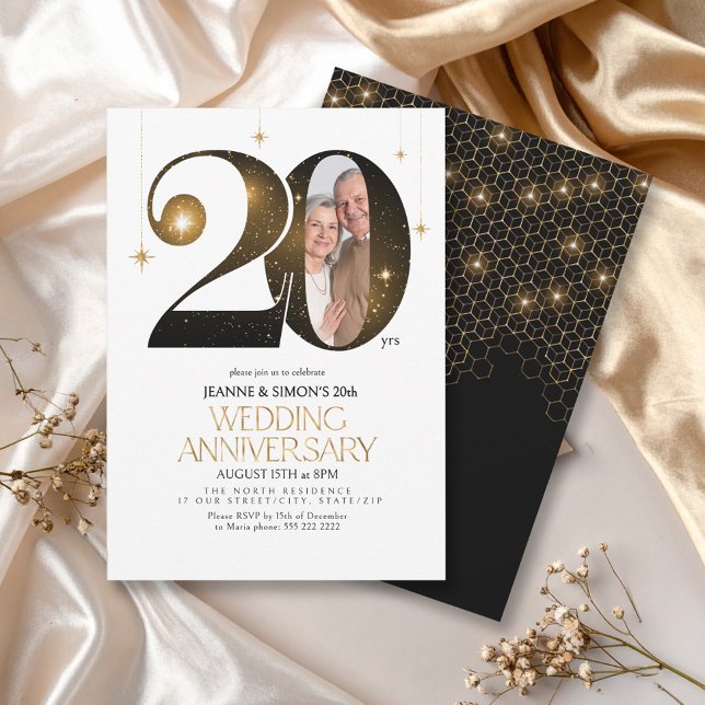Invitation Points saillants 20e anniversaire du Mariage Photo (Créateur téléchargé)