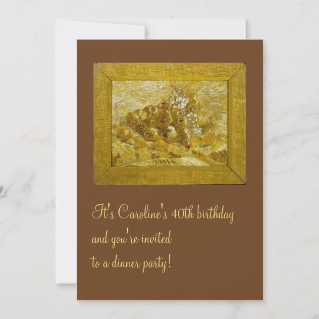 Invitation Poires et citrons de raisins Van Gogh Art (Devant)