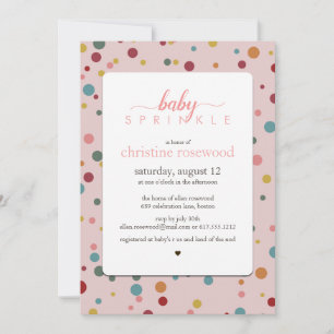 Invitation pois Baby shower d'arrosage pour bébés