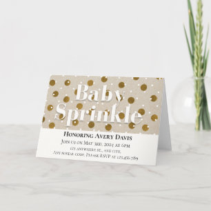 Invitation Pois beige et blanc neutre