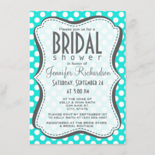 Invitation Pois couleur Aqua