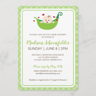 Invitation Pois dans l'invitation de baby shower de cosse
