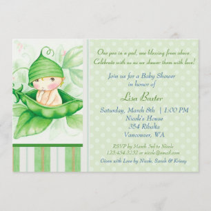 Invitation Pois dans une cosse