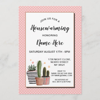 Invitation Pois du Cactus Houseréchauffer Party Joli Invitati