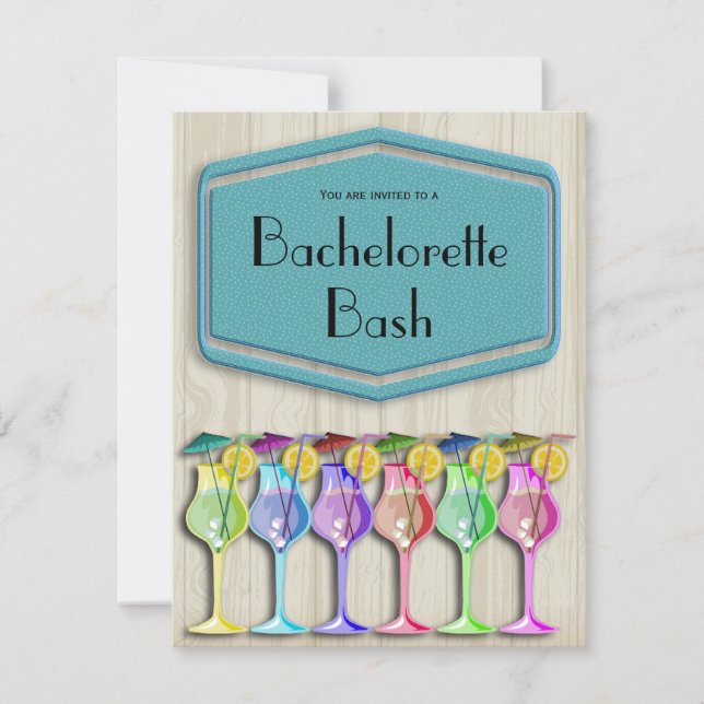 Invitation Pois Et Boissons Tropicales Tropicales (Devant)