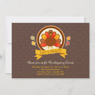 Invitation Pois et Turquie Thanksgiving Party
