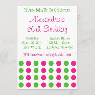 Invitation Pois (Hot Pink / Lime Green)