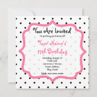 Pois noirs et fête d'anniversaire du Cupcake rose