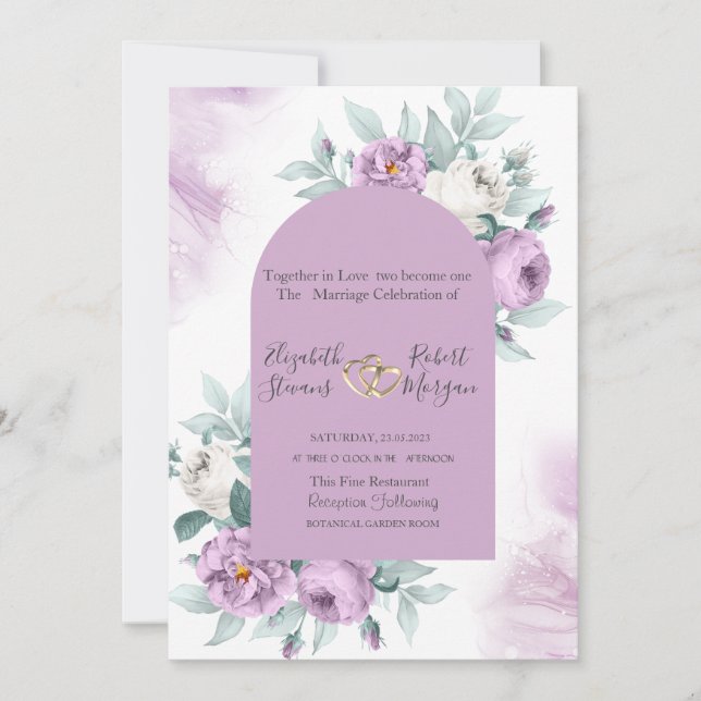 Invitation Pois Rose Lilac Aquarelle (Devant)