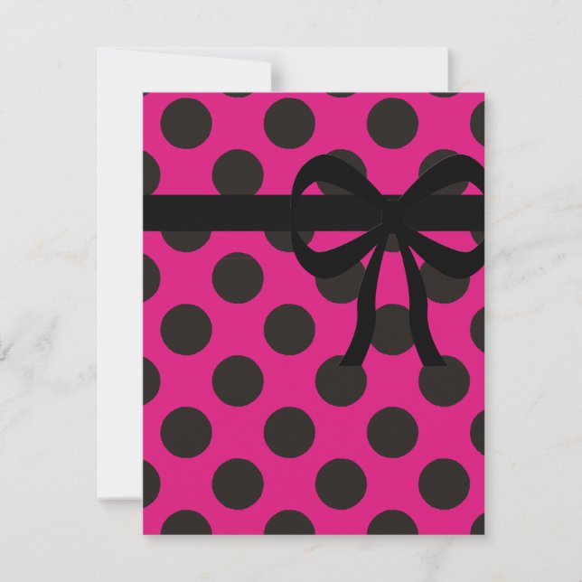 Invitation Pois roses et noirs (Devant)