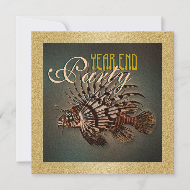 Invitation poisson de mer élégant de "fin d'année" (Devant)
