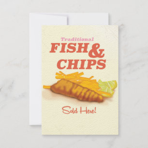 Invitation Poisson et croustilles traditionnels imprimés vint