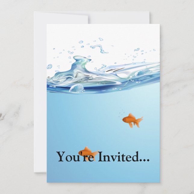 Invitation Poisson rouge sous l'aquarium aquatique (Devant)