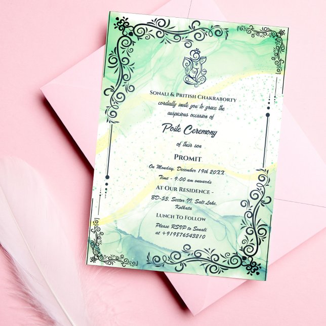 Invitation Poite Janeu Upanayanam Hindu Saint Thread Floral (Créateur téléchargé)