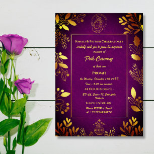 Invitation Poite Janeu Upanayanam Hindu Saint Thread Floral