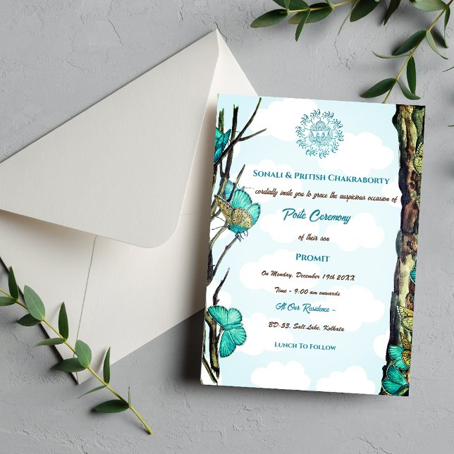 Invitation Poite Janeu Upanayanam Hindu Saint Thread Papillon (Créateur téléchargé)