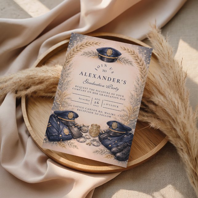 Invitation Police Academy Formal Badge Graduation (Créateur téléchargé)