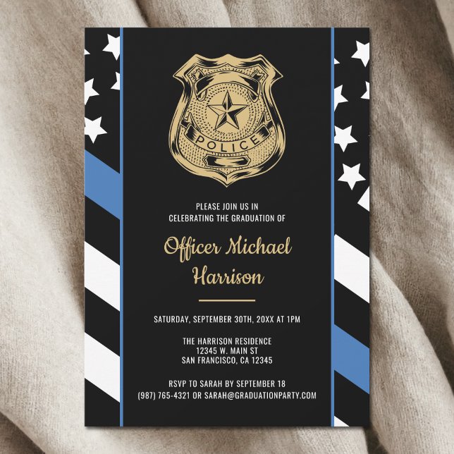 Invitation Police Academy Graduation Law Enforcement Flag (Police Academy Graduation Law Enforcement Flag Invitation)