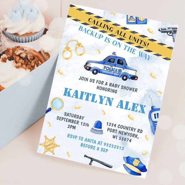 Invitation Police Boy Baby shower Party (Créateur téléchargé)