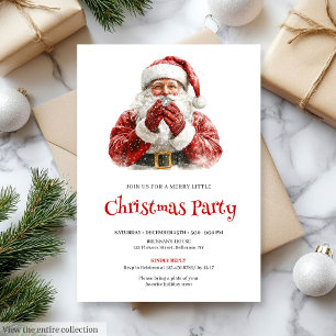 Invitation Police d'écriture Vintage Santa Claus Souper de No