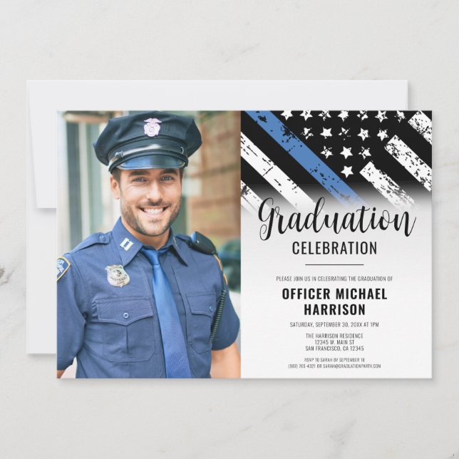 Invitation Police Graduation Party Police Application de la l (Devant)