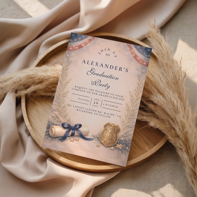 Invitation Police Officer Academy Milestone Graduation (Créateur téléchargé)