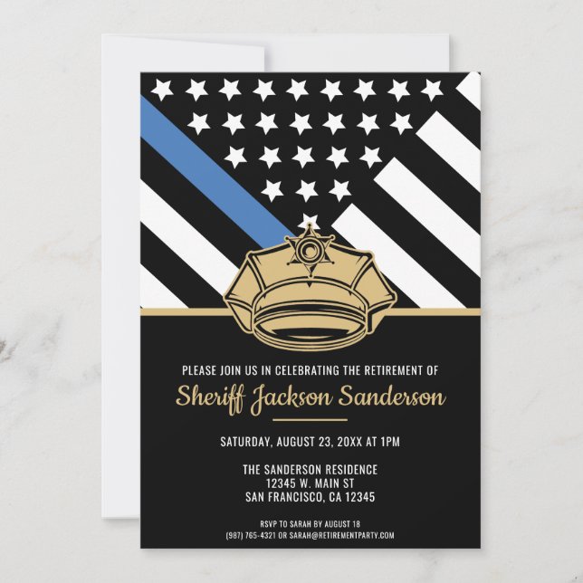 Invitation Police Parti de retraite Application de la loi (Devant)