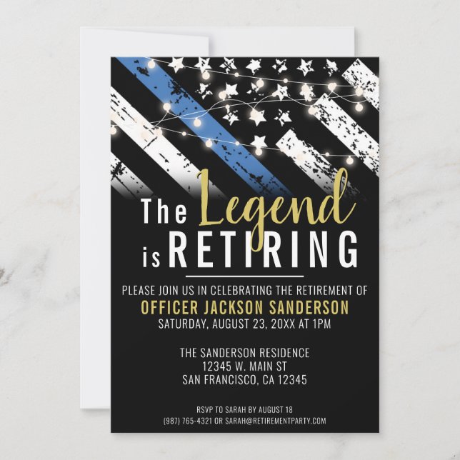 Invitation Police Police Service de la retraite (Devant)
