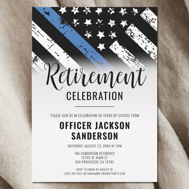 Invitation Police Police Service de la retraite (Law Enforcement Police Department Retirement Party Invitation)