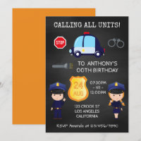 Policiers et robots Tableau de bord d'anniversaire