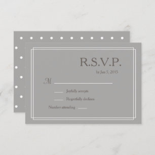 Invitation Polka point gris blanc taupe minimaliste mariage R