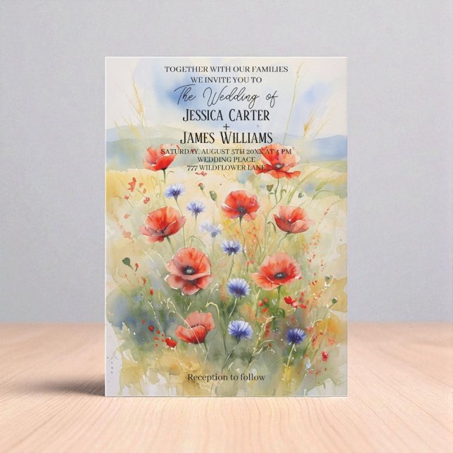 Invitation Polonais rustique avec aquarelle (Créateur téléchargé)