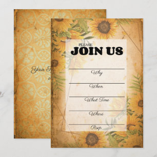 Invitation polyvalente de remplissage de tournesol