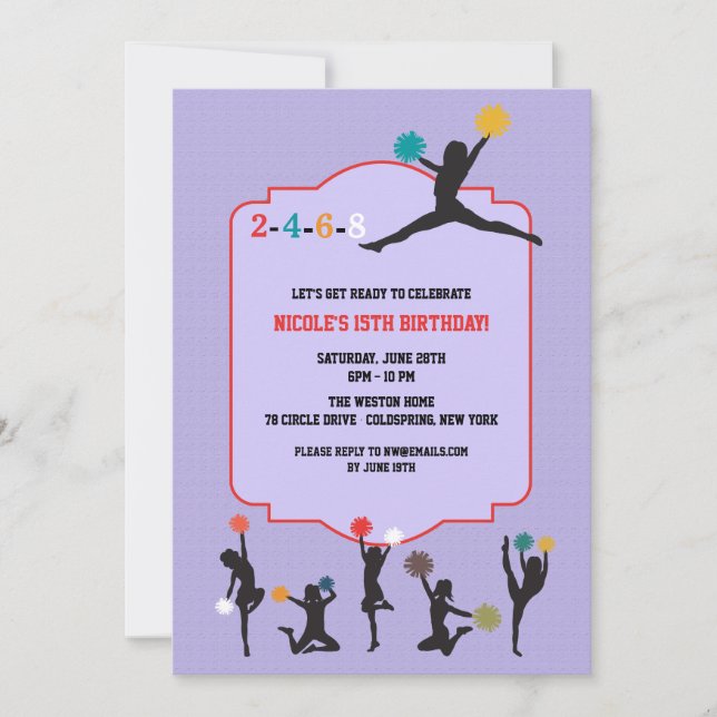 Invitation pom-pom girl Silhouette (Devant)