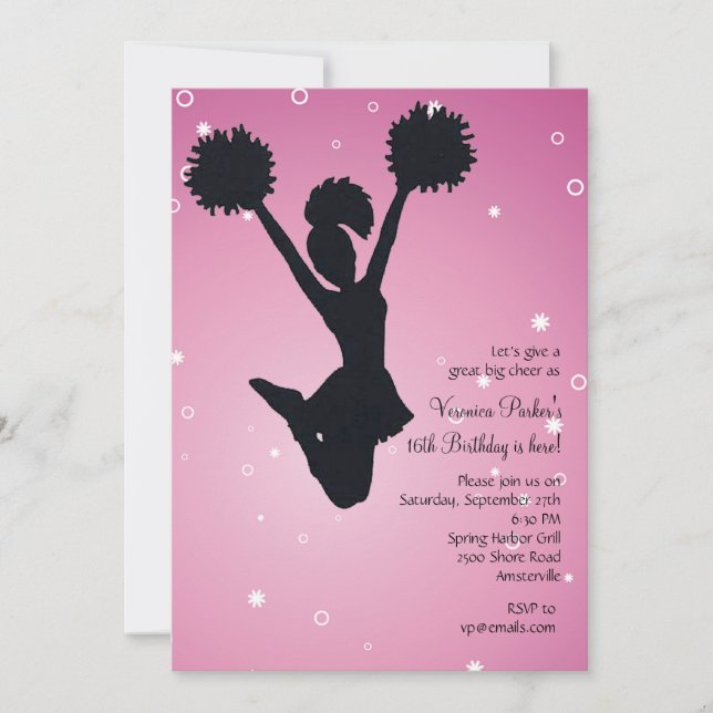 Invitation Pom-pom girl Silhouette (Devant)
