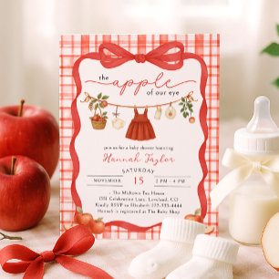 Invitation Pomme de Nos Yeux Fête Prénatale de Bébé Fille