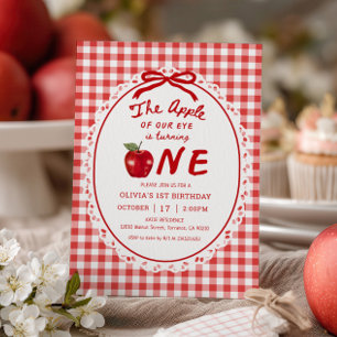Invitation Pomme de Nos Yeux Fille Automne Pomme 1er Annivers