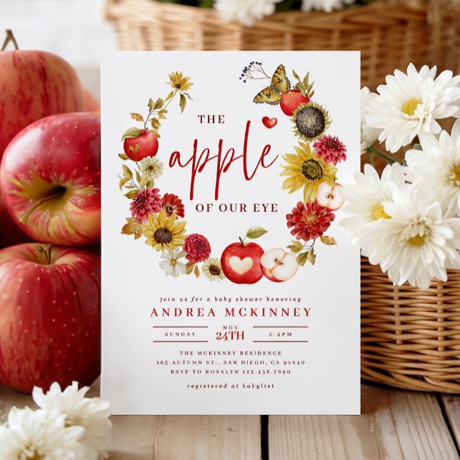 Invitation Pomme de notre oeil Baby shower d'automne de la co (Créateur téléchargé)