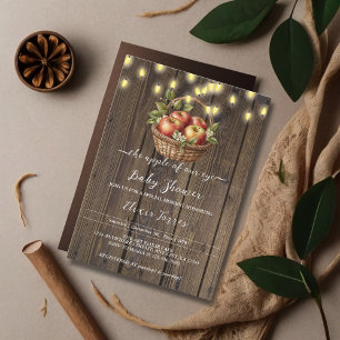 Invitation Pomme de notre oeil chute Baby shower de bois flor