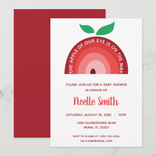 Invitation Pomme de notre oeil, Pomme rouge arc-en-ciel, Baby