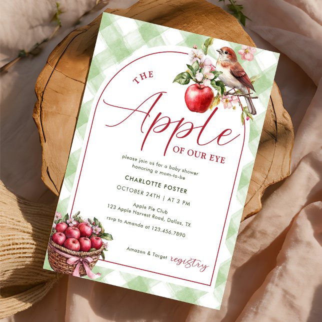 Invitation Pomme de Notre Oeil Rustique Baby shower Automne (Créateur téléchargé)