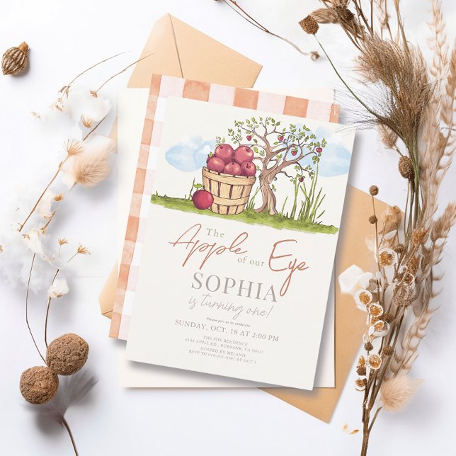 Invitation Pomme de notre panier oculaire et arbre 1er annive (Créateur téléchargé)
