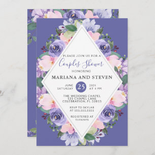 Invitation Pomme Lavande Rose Floral Couples Douche